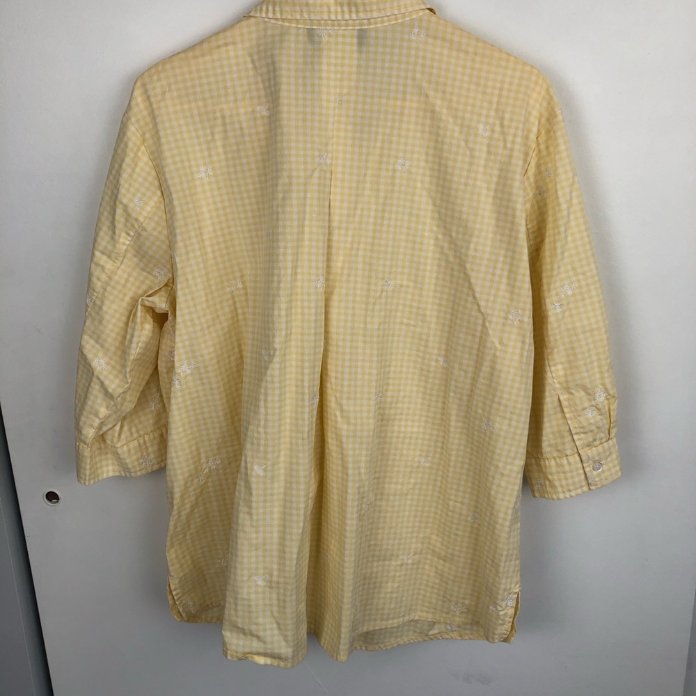 Denim&Co Pink and Yellow Gingham Shirts Lot of 2 Size 1X - Picture 10 of 12